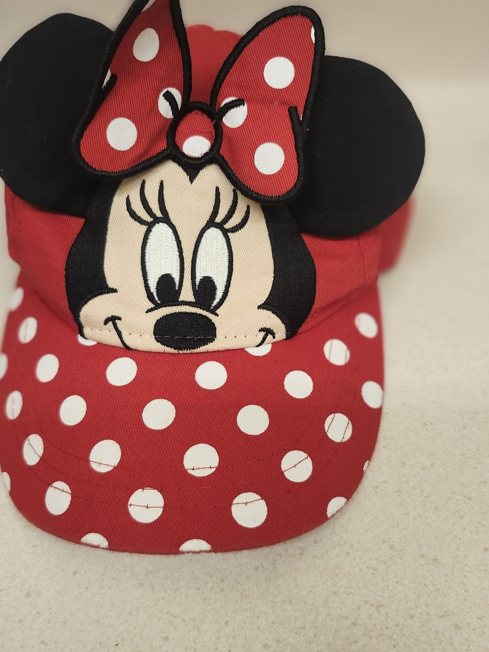 Disney Minnie Mouse Red Polka Dot Ears Baseball Cap
